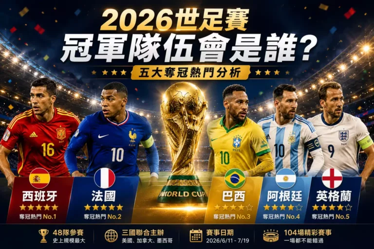 2026世足賽冠軍隊伍會是誰？五大奪冠熱門分析