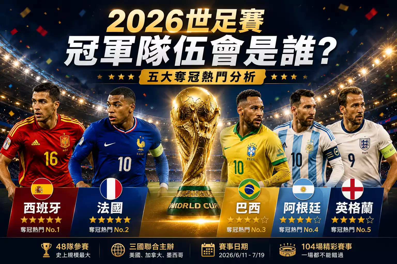 2026世足賽冠軍隊伍會是誰？五大奪冠熱門分析